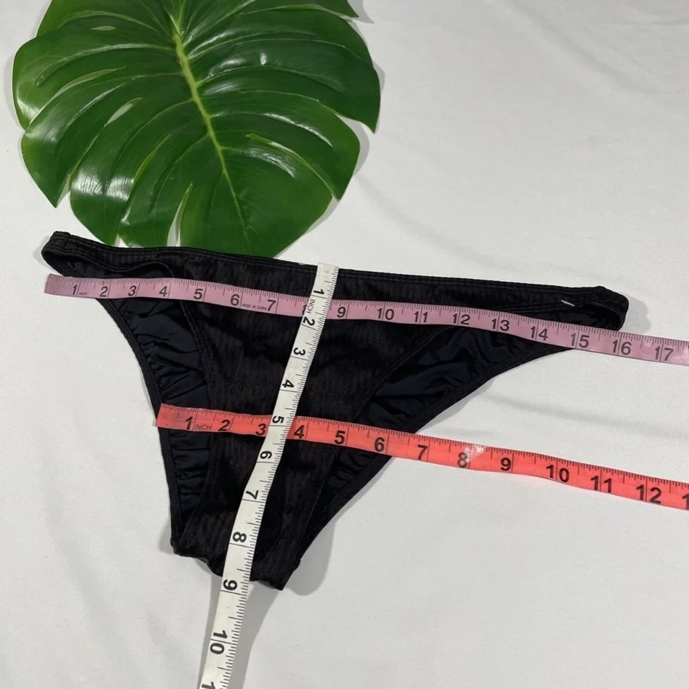 NEW Onia‎ [ Large ] Ashley Metallic Zigzag Bikini Bottom in Black